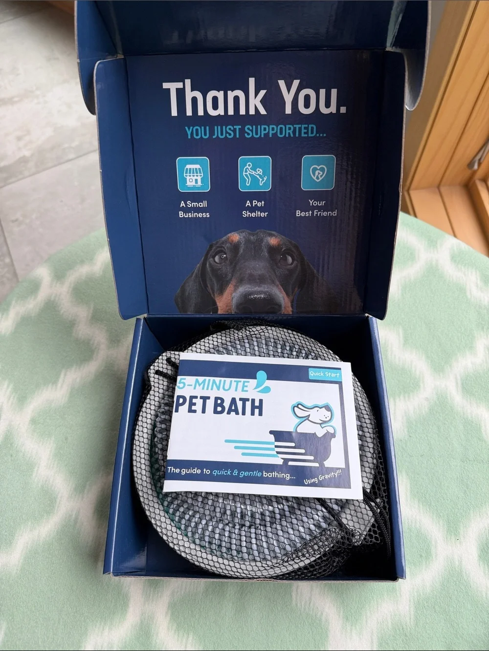 5-Minute Pet Bath Portable Grooming Kit - Blue/White